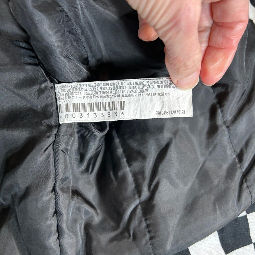 Tom and Jerry Mens Checkered Full Zip Graphic Trucker Jacket Black White Size M - Picture 4 of 8
